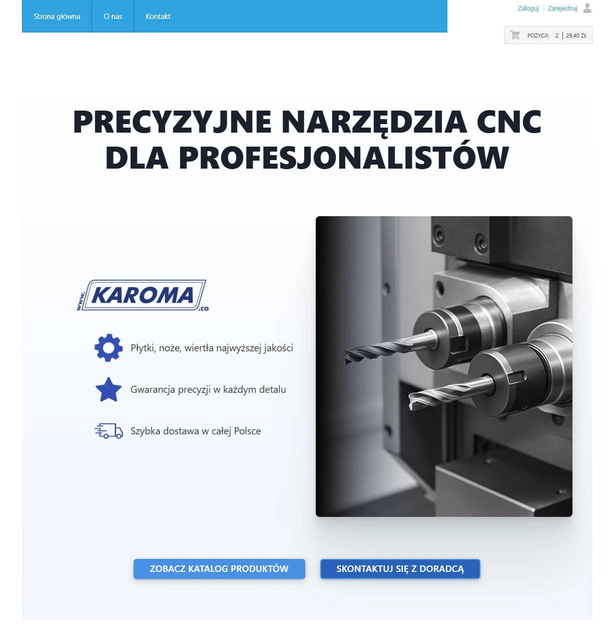 Homepage Karoma - desktop view