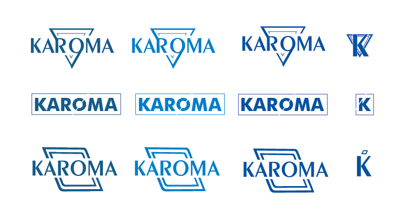 Runda 1 — szkice logo Karoma