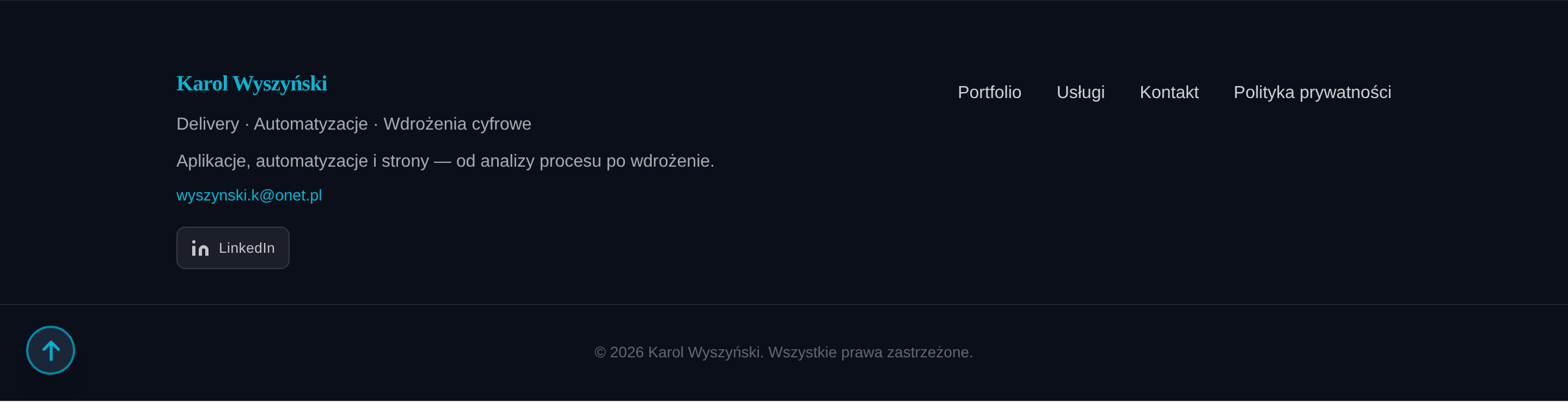 Stopka strony głównej, desktop 1440px