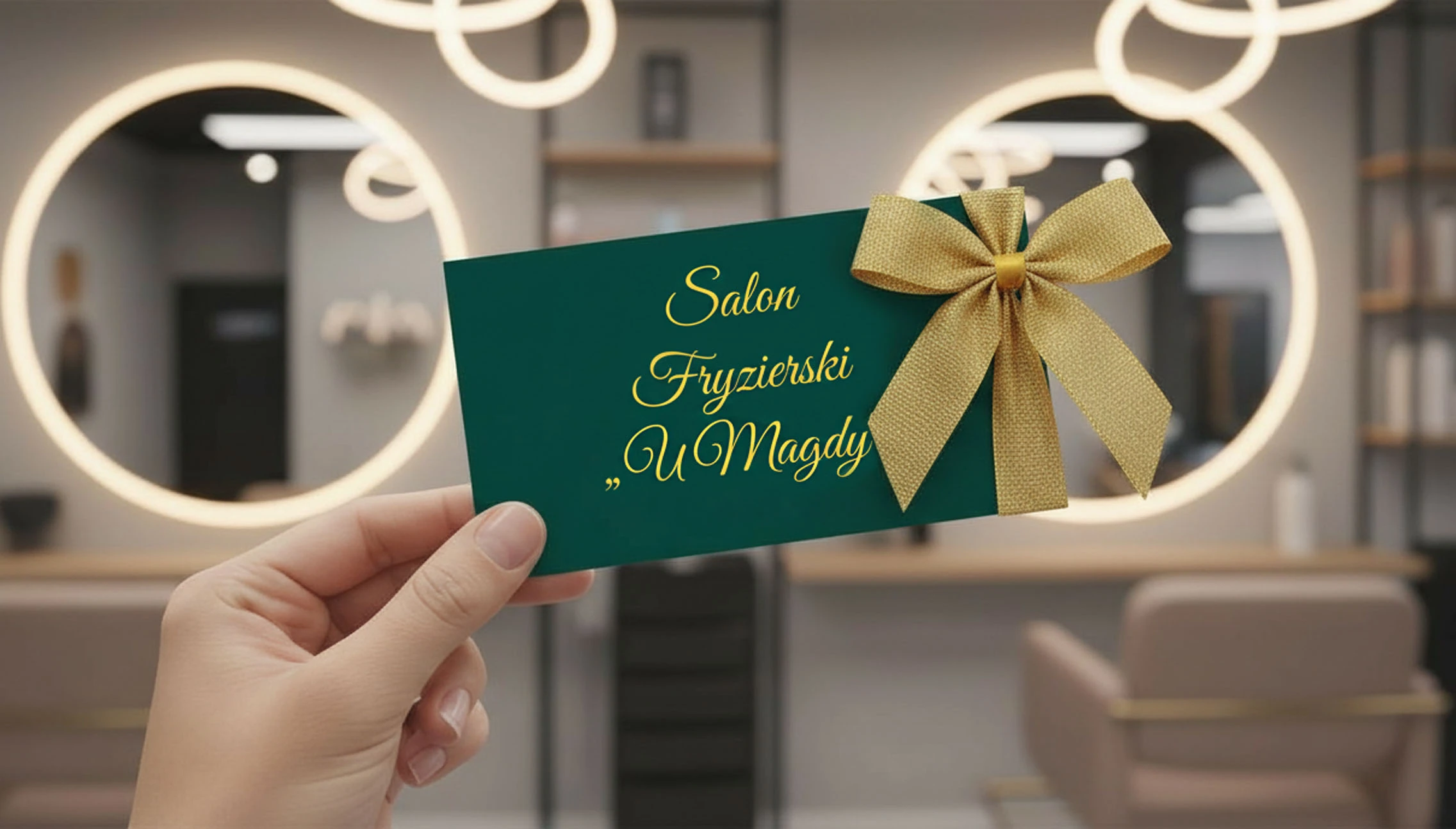 Mockup voucher w dłoni