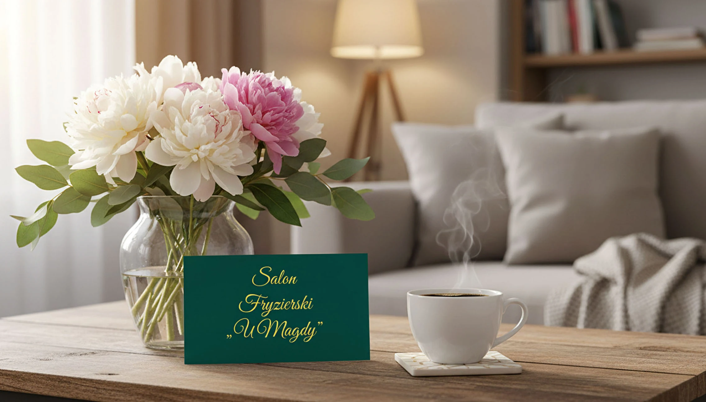 Mockup voucher z kwiatami